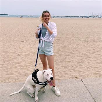 girl-white-dog-beach