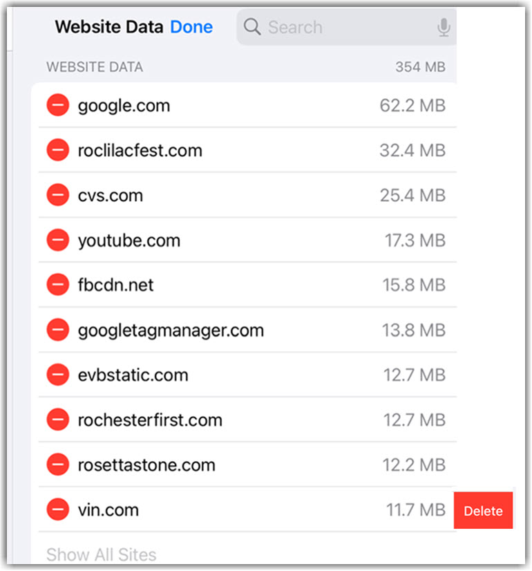 Image of iPad/iPhone Delete process