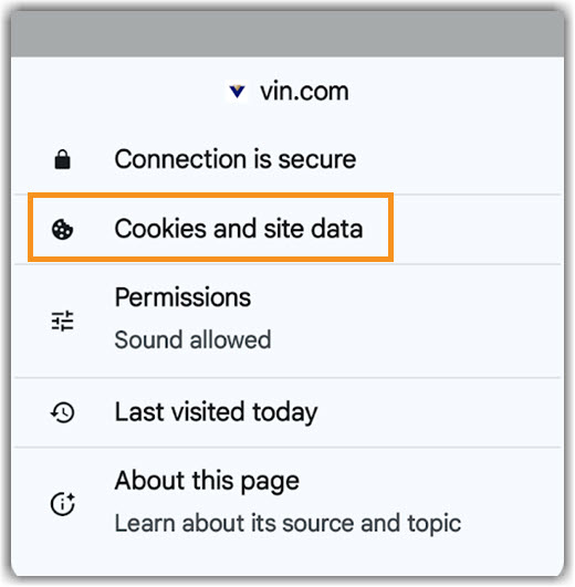 Image of Android Cookies and site data page