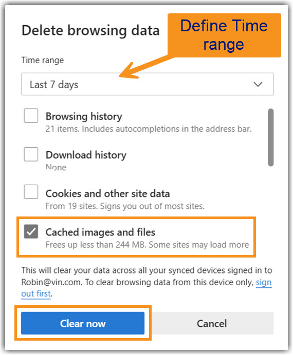 Image of Edge Clear browsing data final step